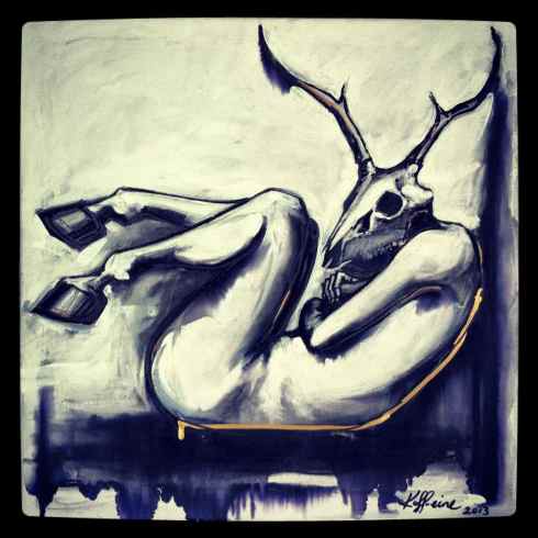 Deerhunter for Yolada: mixed media on canvas